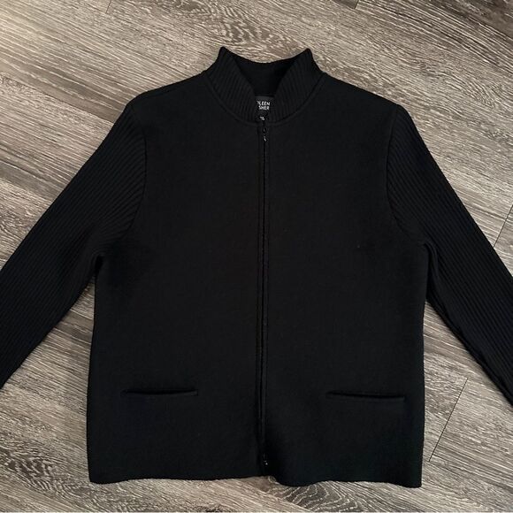 Eileen Fisher Wool Jacket with Ribbed Sleeves - Picture 3 of 8